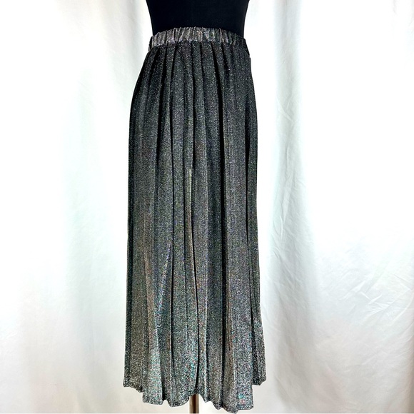 VINTAGE SPARKLY PLEATED MIDI SKIRT - Picture 8 of 8